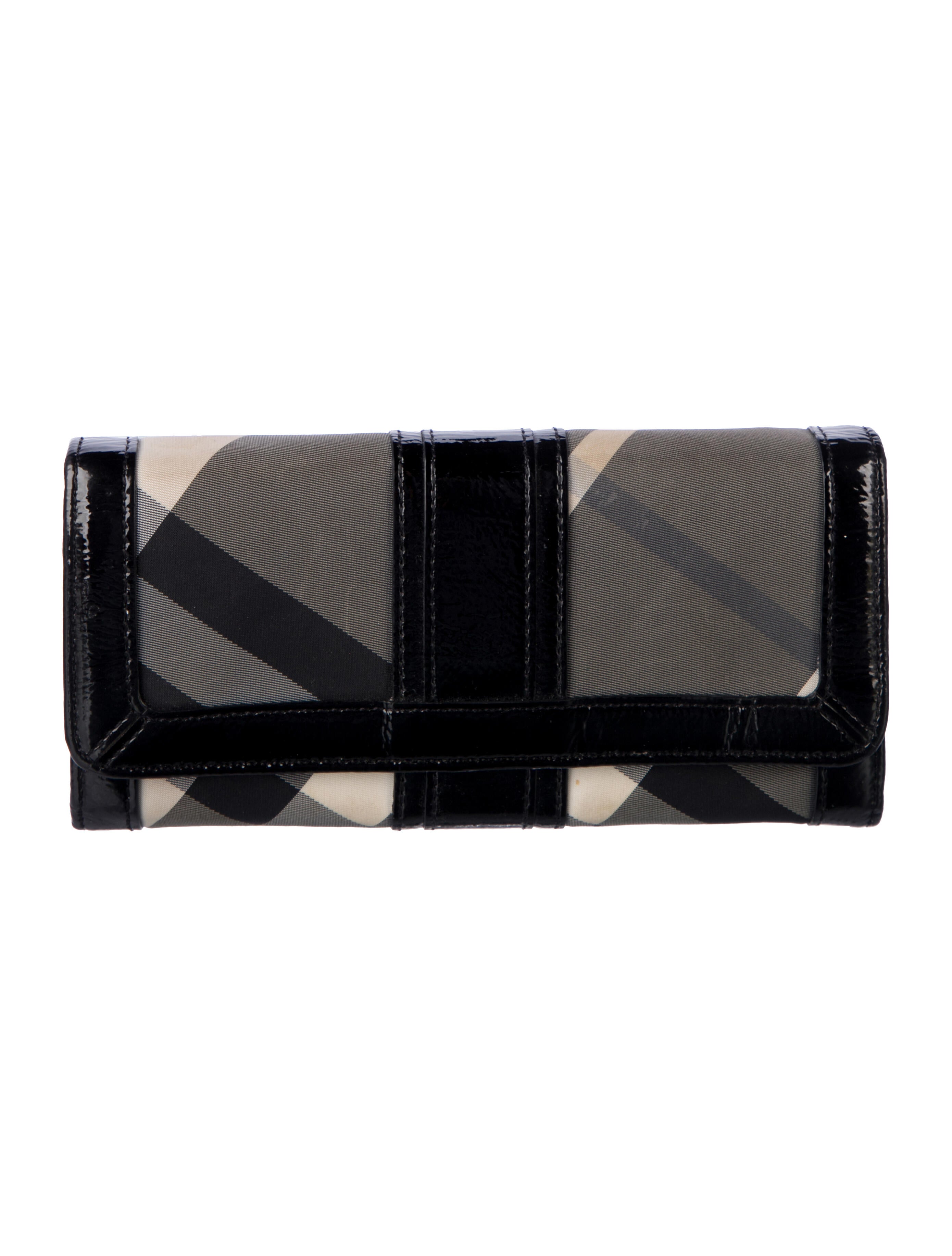 Burberry Nova Check Pattern Nylon Continental Wallet